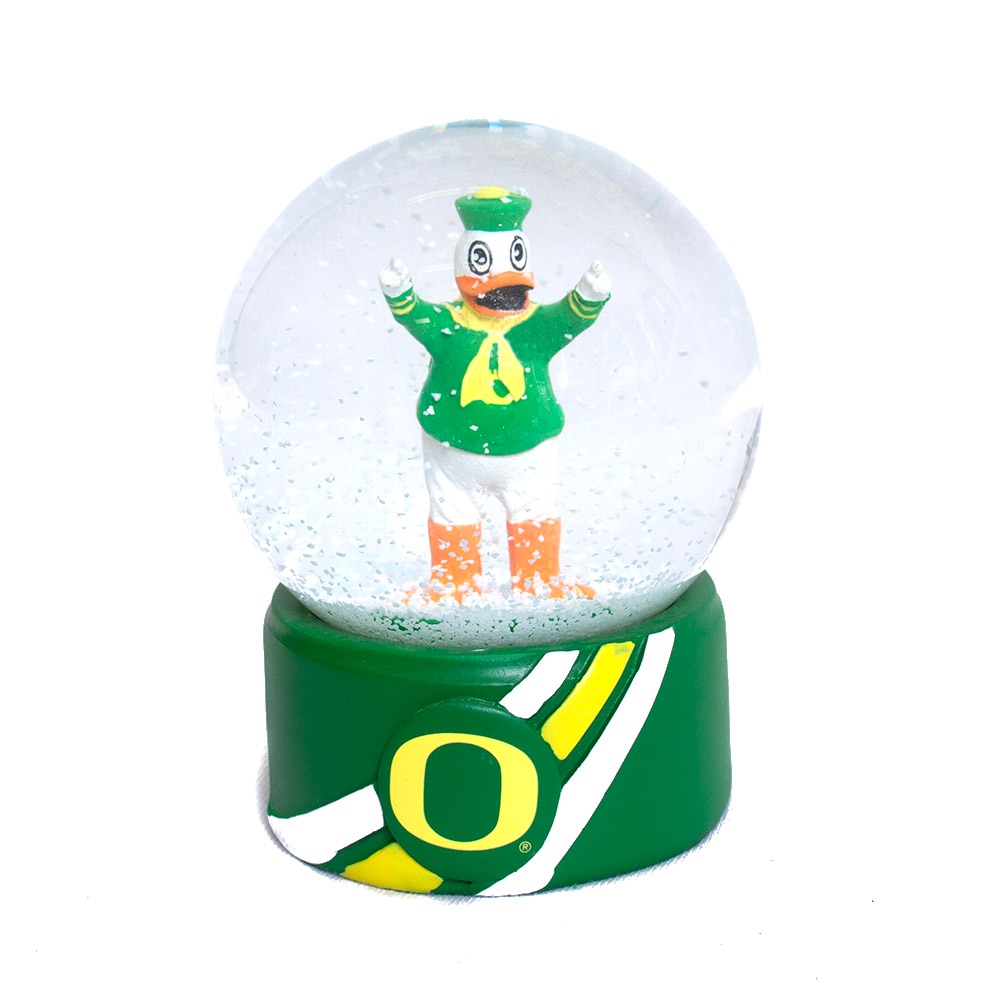 Green Evergreen Mascot in Water Snow Globe 23 w Yellow O Snow Globe